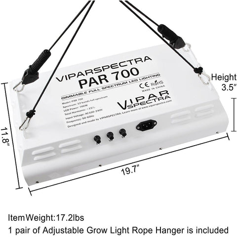 Image of Viparspectra PAR700 Dimmable LED Grow Light - Right Bud