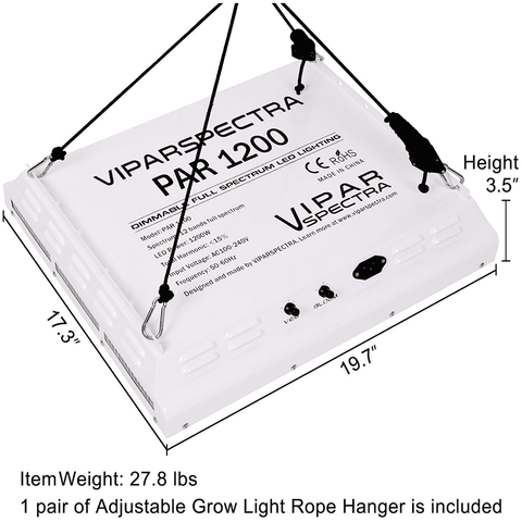 Image of Viparspectra PAR1200 Dimmable LED Grow Light - Right Bud