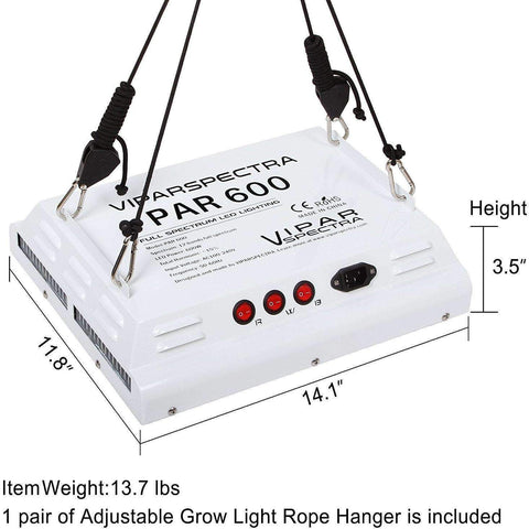 Image of Viparspectra PAR600 Switchable LED Grow Light - Right Bud