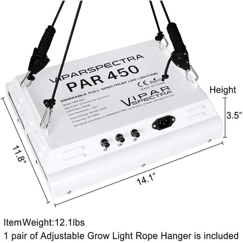 Image of Viparspectra PAR450 Dimmable LED Grow Light - Right Bud