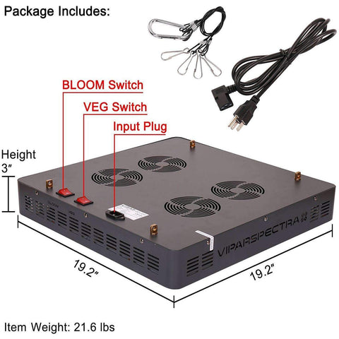 Image of Viparspectra V1200 LED Grow Light - Right Bud