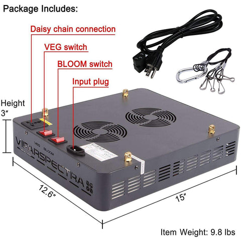 Image of Viparspectra V600 600w LED Grow Light - Right Bud