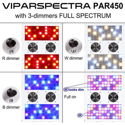 Image of Viparspectra PAR450 Dimmable LED Grow Light - Right Bud